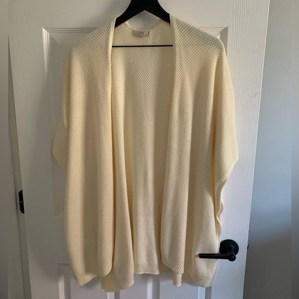 LOFT Soft Cream Women's Open-Front Sweater